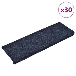 vidaXL Stair Mats Self-adhesive 30 pcs 65x21x4 cm Blue Rectangular Edge
