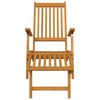 vidaXL Outdoor Deck Chair with Footrest and Table Solid Wood Acacia