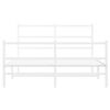 vidaXL Metal Bed Frame without Mattress with Footboard&nbsp;White 135x190cm