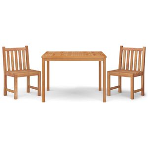 vidaXL 3 Piece Garden Dining Set Solid Wood Teak