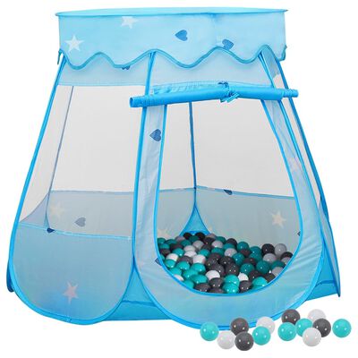 vidaXL Children Play Tent with 250 Balls Blue 102x102x82 cm