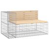 vidaXL Garden Bench Gabion Design 347x71x65.5 cm Solid Wood Pine