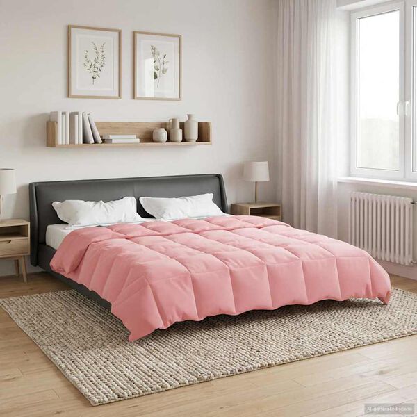 vidaXL Full Year Duvet Quilted Pink 240 x 260 cm Microfiber