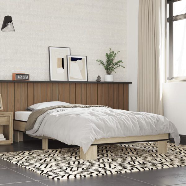 vidaXL Bed Frame without Mattress Sonoma Oak 90x200 cm