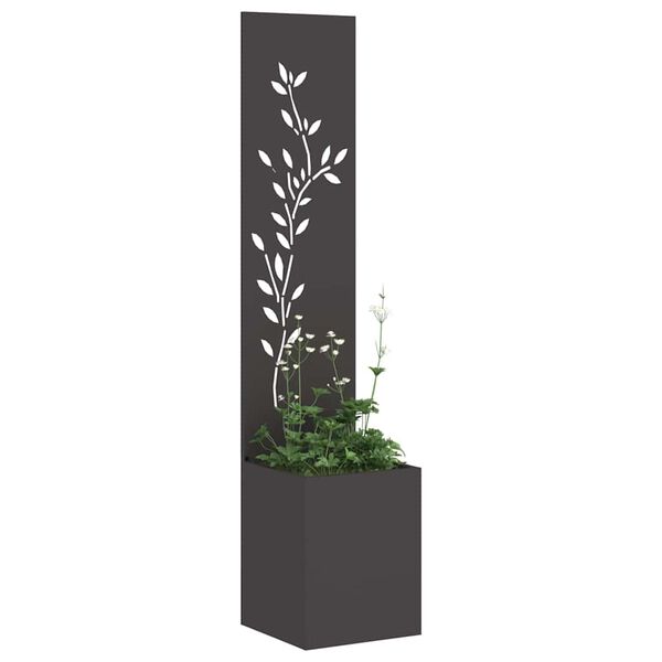 vidaXL Garden Privacy Screen Black 32 x 140 cm Cold-rolled steel