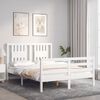vidaXL Bed Frame without Mattress White Double Solid Wood