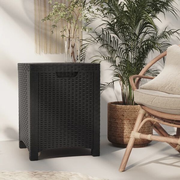 vidaXL Garden Storage Box 39x39x46 cm PP Rattan Graphite
