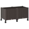 vidaXL Garden Planter with Wheels Brown 80 x 40 x 44 cm PP