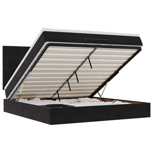 vidaXL Ottoman Bed with Mattresses Black 160x200cm Velvet