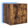 vidaXL TV Wall Cabinets with LED Lights 2 pcs Smoked Oak 40.5x35x40 cm