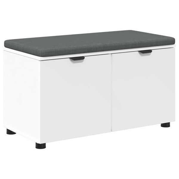 vidaXL Hall Bench with Cushion with Storage White 80 x 46 x 46 cm