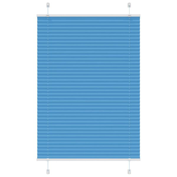 vidaXL Pleated Blind Blue 90x100 cm Fabric Width 89.4 cm Polyester