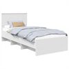vidaXL Bed Frame with Headboard White 120 x 123 cm Engineered Wood
