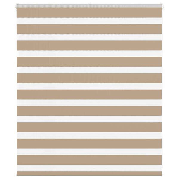 vidaXL Zebra Blind Sand Brown 120x100 cm Fabric Width 115.9 cm Polyester
