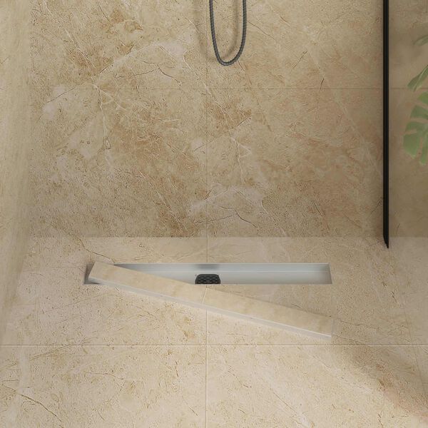 vidaXL Shower Drain 2-in-1 with 360&deg; Siphon Silver 70 cm
