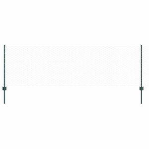 vidaXL Hexagonal Fence with Post 25 x 0.8 m PVC-Coated Steel Green