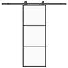 vidaXL Sliding Door with Hardware Set Black 76x205 cm ESG Glass