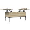 vidaXL Coffee Table Sonoma Oak 100x50x45 cm Engineered Wood and Metal
