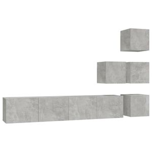 vidaXL Wall-mounted TV Cabinet Concrete Grey Engineered Wood