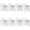 vidaXL Garden Dining Set 9 pcs White Polt rattan