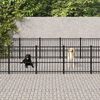 vidaXL Outdoor Dog Kennel Steel 22.58 m&sup2;