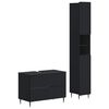 vidaXL 2 Piece Bathroom Cabinet Set ZWOLLE Black Engineered Wood