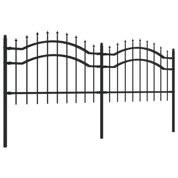vidaXL Garden Fence Woerden with Spear Top Black 240x75 cm Steel
