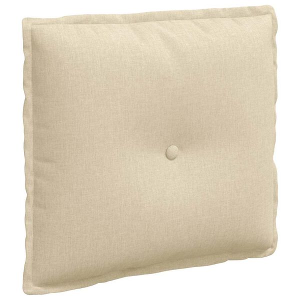 vidaXL Back Pillow Cream 50 x 19 x 45 cm Fabric