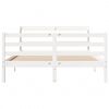 vidaXL Bed Frame with Headboard without Mattress White 140x190 cm