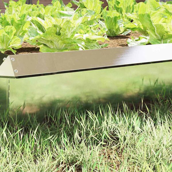 vidaXL Snail Fence 4 pcs Silver 100 x 3.5 x 25 cm Stainless Steel