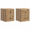 vidaXL Wall-Mounted Bedside Cabinet 2 pcs Artisan Oak Engineered Wood