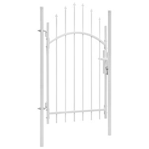 vidaXL Garden Gate Woerden Steel 1x2.25 m White