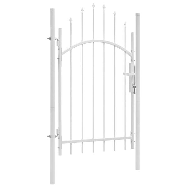 vidaXL Garden Gate Woerden Steel 1x2.25 m White