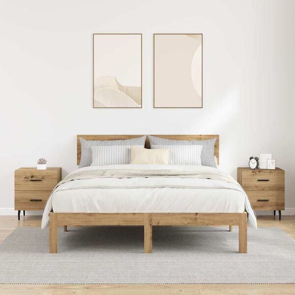 vidaXL Bedside Cabinet with Drawer 2 pcs Artisan Oak 40 x 35 x 47.5 cm