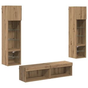 vidaXL TV Wall Unit 6 pcs Artisan Oak Engineered Wood