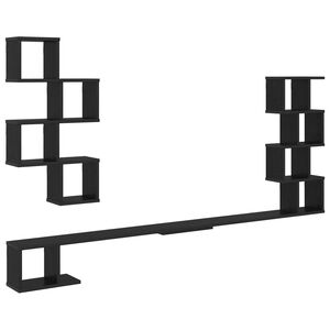 vidaXL Wall-Mounted TV Shelf Black Oak 180 x 15 x 94 cm