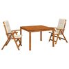 vidaXL 3-Piece Garden Dining Set Natural Solid Acacia Wood
