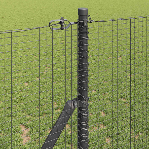 vidaXL Fence Post Grey 10 x 1.4 m (19 x 19 mm mesh) Steel and PVC