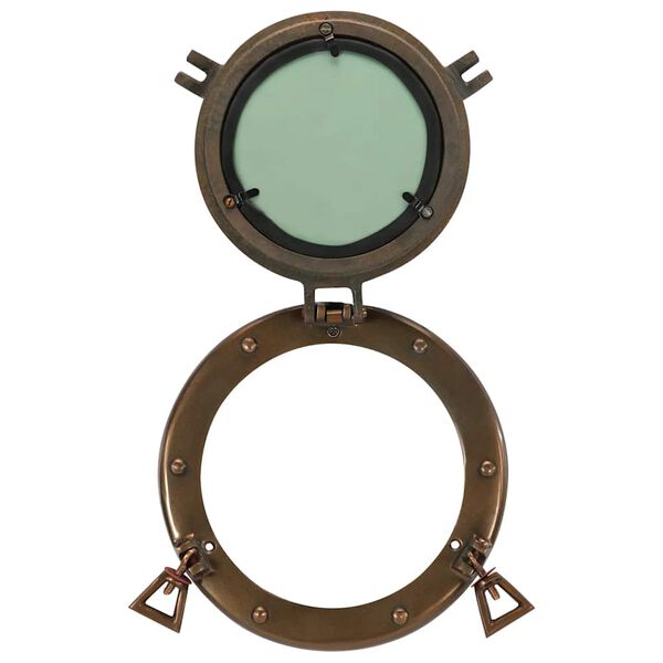 vidaXL Porthole Mirror Wall Hanging Ø23 cm Aluminium and Glass