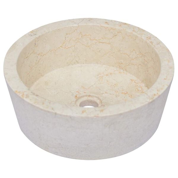 vidaXL Sink Cream &Oslash;40x15 cm Marble