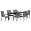 vidaXL Garden Dining Set 7 pcs Grey Powder-Coated Steel