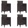 vidaXL Garden Chair 4 pcs Brown Polypropylene