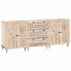 vidaXL Sideboard 3 pcs White 180 x 33.5 x 75 cm Solid mango wood