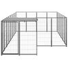 vidaXL Dog Kennel Black 8.47 m&sup2; Steel