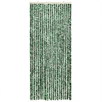 vidaXL Fly Curtain Green and White 90x200 cm Chenille