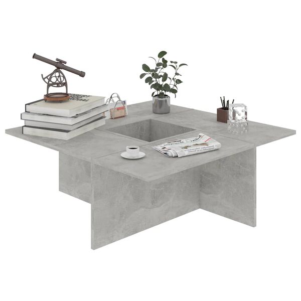 vidaXL Coffee Table Concrete Grey 79.5x79.5x30 cm Engineered Wood