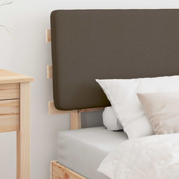 vidaXL Bed Frame with Upholstered Headboard Taupe 100 x 200 cm