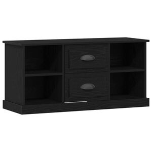 vidaXL TV Cabinet Black Oak 99.5 x 35.5 x 48 cm Engineered Wood