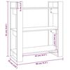 vidaXL Book Cabinet/Room Divider Black 80x35x91 cm Solid Wood Pine