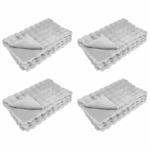 vidaXL Anti-Slip Faux Rabbit Fur Blanket Olite 4 pcs Grey 220 x 240 cm